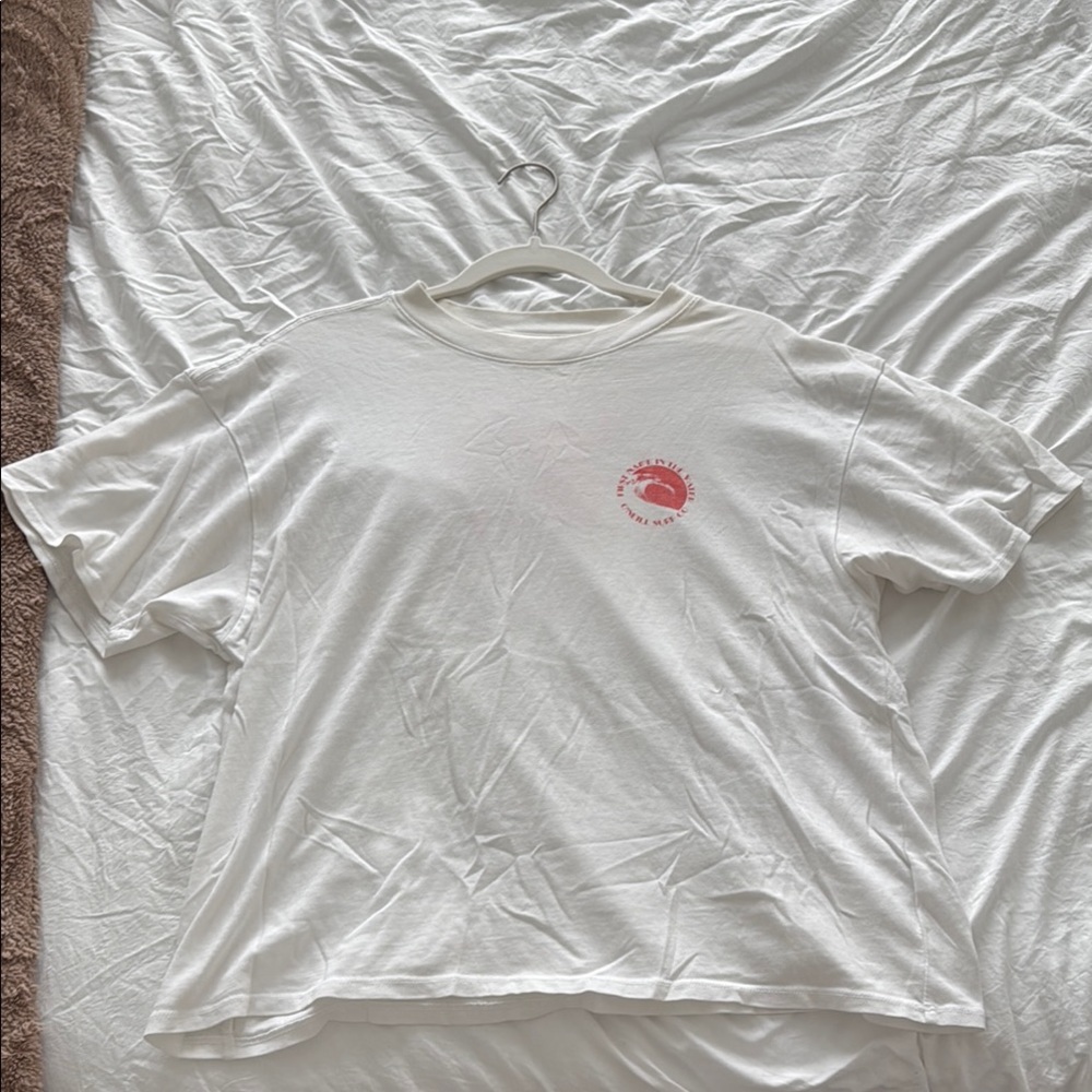 O'Neill Red and White Boxy Short Sleeve T-Shirt